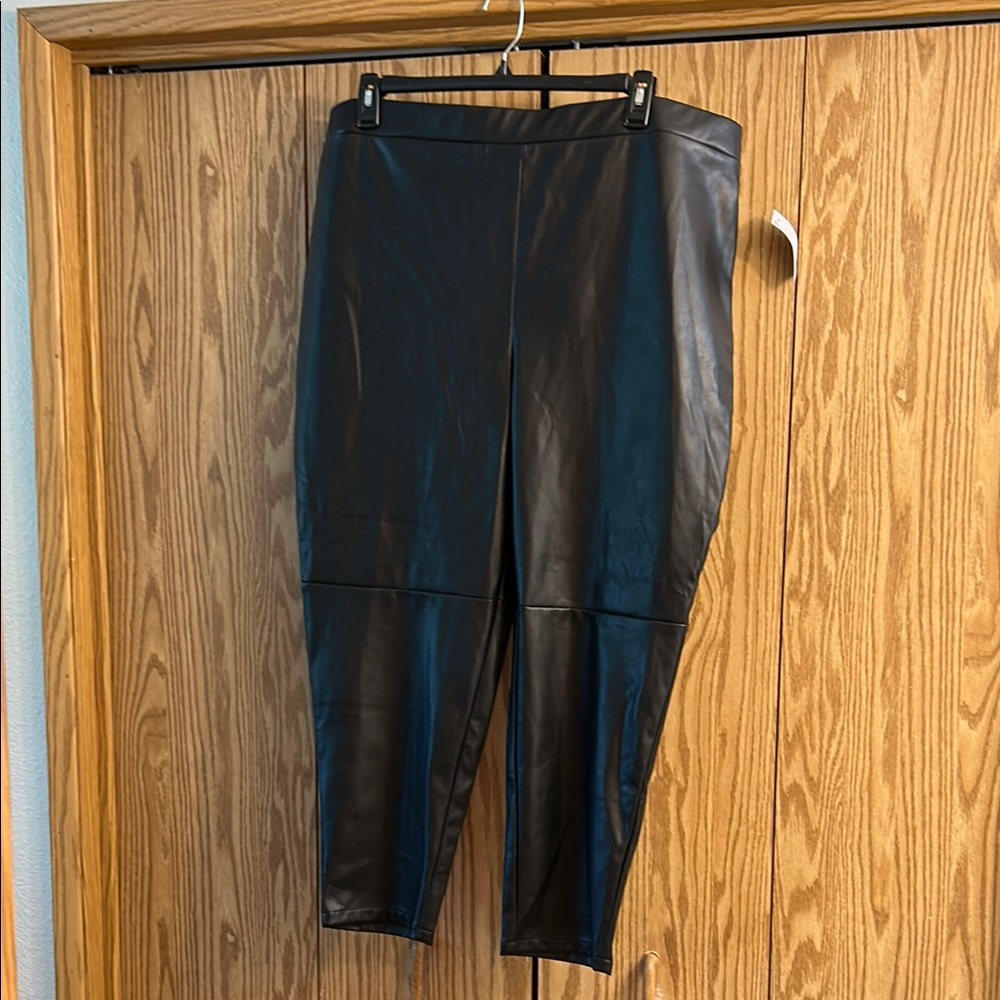 NWT Sonoma Midnight Black Faux Leather Pants